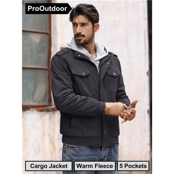 Men's Heavy-Duty Sherpa Lined Workwear Jacket - Warm & Durable - Picture 3 of 7